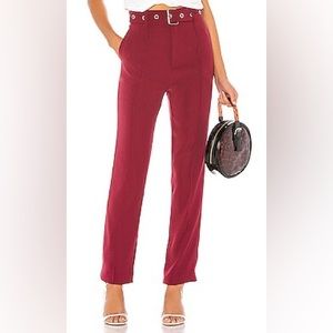 Lovers + Friends - Maroon Belted Pants